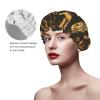 Ancient Egyptian Hieroglyph Print Shower Cap, Bath Shower Caps for Women Long Hair, Double Layer Waterproof Bathing Shower Hat view 4