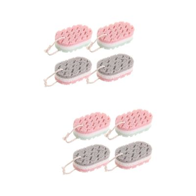 Angoily 8pcs Body Exfoliator Scrub Sponge Towel Positivte Exfoliating Tool Bathing Sponge Back Scrubber for Skin Types Random Color
