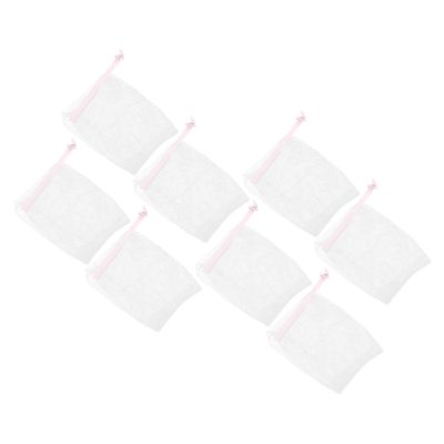 Housoutil 8pcs Foaming Facial Cleansing Nets Soap Flexible Mesh Soap Holder for Quick Creation Portable Travel Accessory for Skincare and Exfoliation