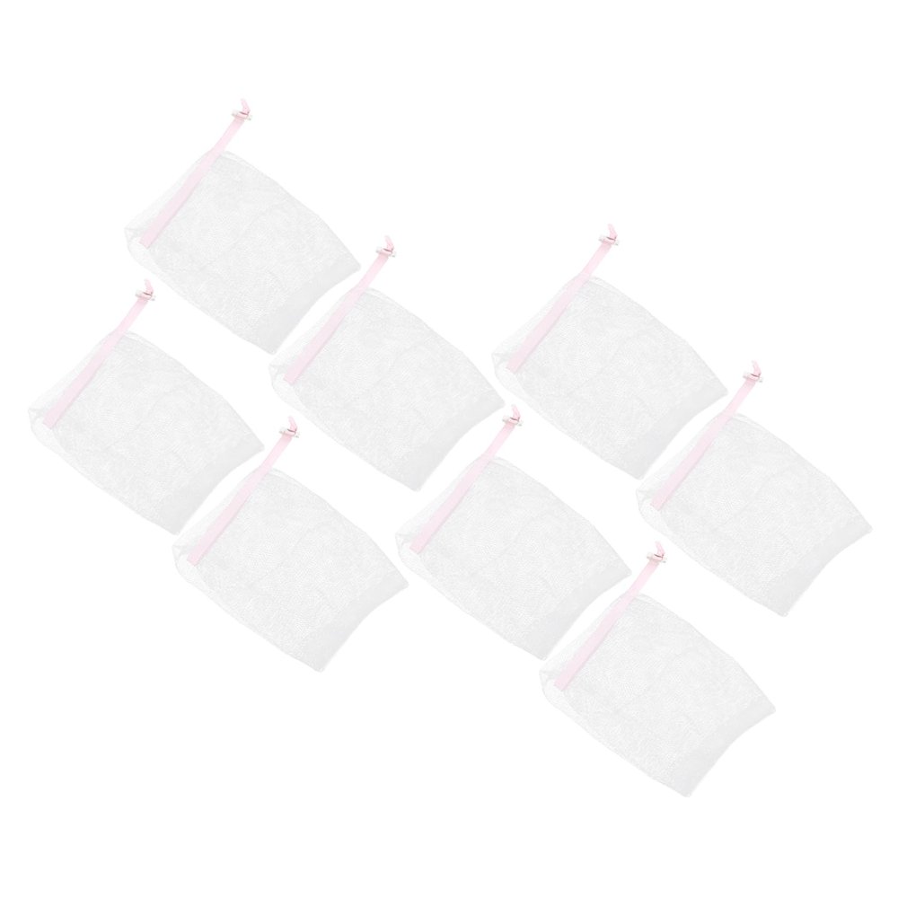 Housoutil 8pcs Foaming Facial Cleansing Nets Soap Flexible Mesh Soap Holder for Quick Creation Portable Travel Accessory for Skincare and Exfoliation