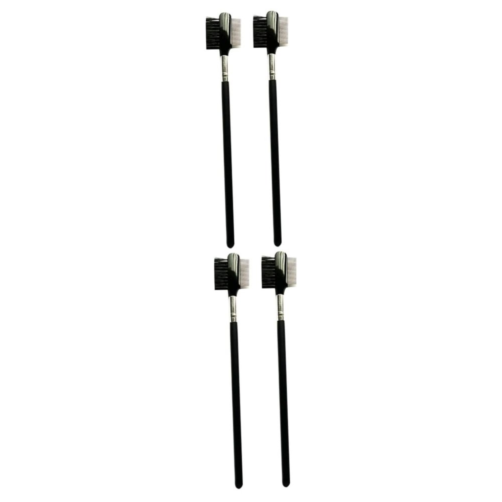 Angoily 4pcs Double-sided Eyebrow Brush and Comb Women Hair Tools Grooming Kit for Smooth Edges