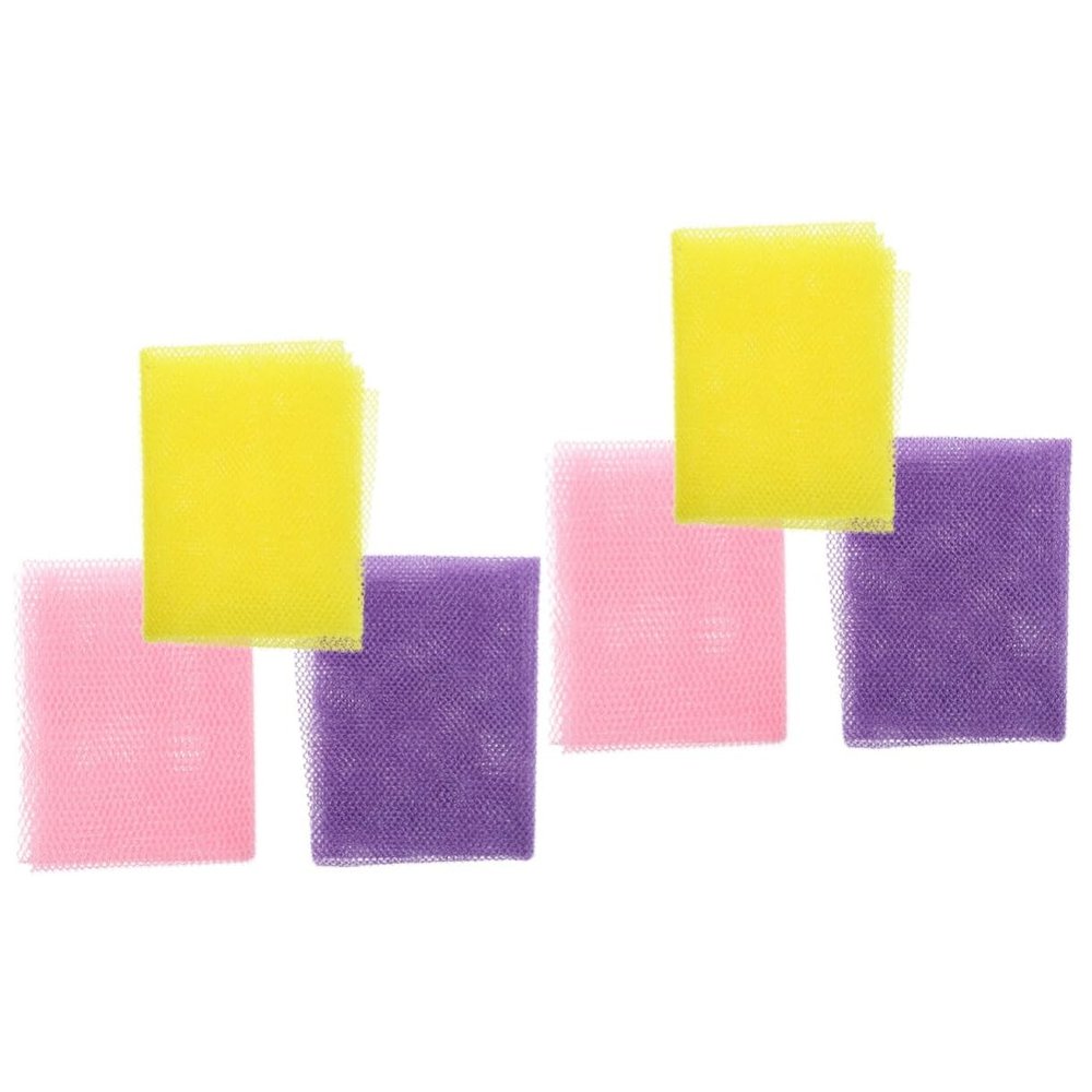 Angoily 6pcs African Exfoliating Shower Nets Body Scrubber Mesh Washcloth Deep Cleansing Bath Sponge Strong Water Absorption for Men Women Machine Washable Easy Storage
