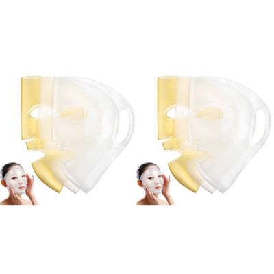 Angoily 2sets Silicone Mask Covers Reusable Face Mask Sheets for Women Skincare 3pcs*2