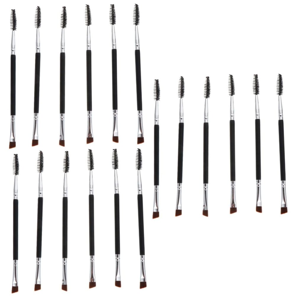 Angoily 18pcs Dual-ended Eyebrow and Eyelash Makeup Brush Includes Eyebrow Brush Spoolie Essential Tools for Lash Curling and Natural Brows