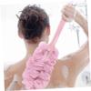 Housoutil 2pcs Long Handle Bath Flower Scrubber Body Brush Shower Brush Exfoliating Mesh Gauze Eco-Friendly Bath Sponge view 3