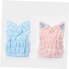 Angoily 3pcs Hair Drying Towel Ultra Soft Velvet Fast Dry Thicken Blue Hair Cap Shower Cap for Hair Care view 2