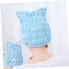 Angoily 3pcs Hair Drying Towel Ultra Soft Velvet Fast Dry Thicken Blue Hair Cap Shower Cap for Hair Care view 3