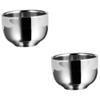 Angoily 2pcs Stainless Steel Shaving Foam Bowl for Men Beard Bubble Bowl Brush Holder Compact Travel Accessory view 1
