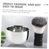Angoily 2pcs Stainless Steel Shaving Foam Bowl for Men Beard Bubble Bowl Brush Holder Compact Travel Accessory view 2
