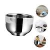 Angoily 2pcs Stainless Steel Shaving Foam Bowl for Men Beard Bubble Bowl Brush Holder Compact Travel Accessory view 3