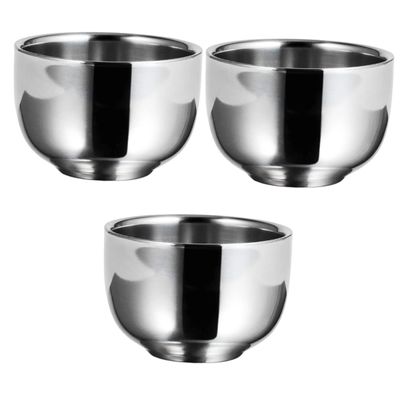 Angoily 3pcs Men's Shaving Bowl Stainless Steel Foaming Bowl Shaving Mug Bubble Container