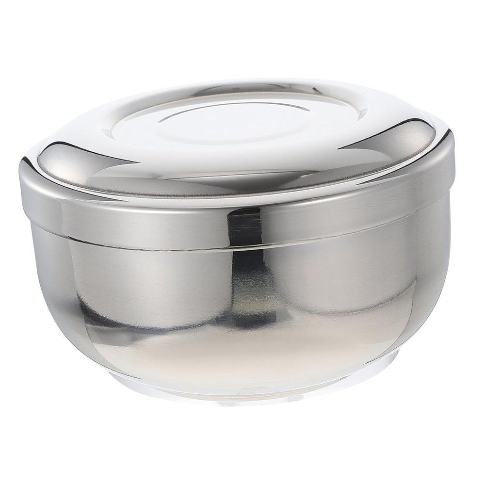 Angoily 2pcs Sturdy Stainless Steel Shaving Bowl Cover Durable Shaving Soap Container for Men and Rustproof Design Classic Bowl for Easy Use
