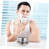 Angoily 2pcs Sturdy Stainless Steel Shaving Bowl Cover Durable Shaving Soap Container for Men and Rustproof Design Classic Bowl for Easy Use view 2