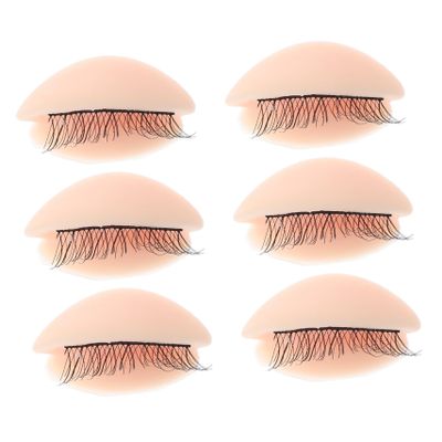 NOLITOY 6pairs Removable Eyelids Model Makeup Practice Kit for Eyelash Extensions Realistic Human Eye Shape Includes Replacement Eyelids for Easy Application and Training