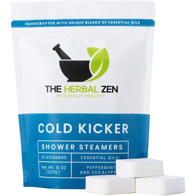 Cold Kicker Shower Steamers Aromatherapy - Adult Stocking Stuffer Christmas Gift - USA Made - Peppermint & Eucalyptus Shower Bomb Tablets - Soothing Natural Essential Oils (10 Pack)