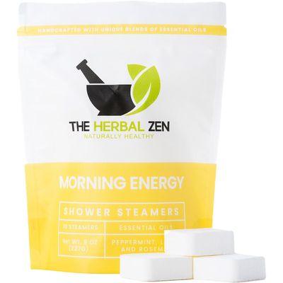 Morning Energy Shower Steamers Aromatherapy for Energy - Christmas Gift - Adult Stocking Stuffer - USA Made - Peppermint & Lemon Shower Bomb Tablets -Soothing Natural Essential Oils (10 Pack)