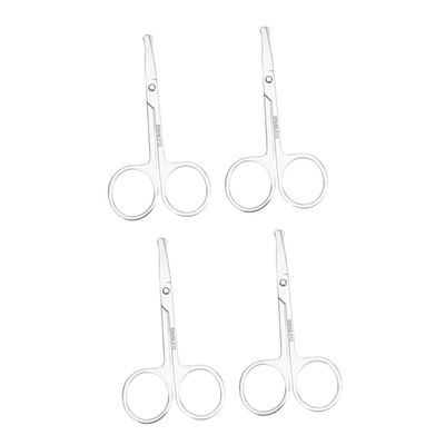 balacoo 4pcs Stainless Steel Facial Grooming Scissors Set for Eyebrow Nose Hair and Beard Trimming Ergonomic Design for Men and Women Beauty Tool for Daily Use