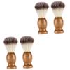 FRCOLOR 4pcs Men's Shaving Brush Barber Brush Shave Accessory Wood Handle Soft Bristles view 1