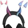 2x Demon horns for Headset/Cosplay - Made In USA - 20 Colors (Dual Lblue/Pink) view 1