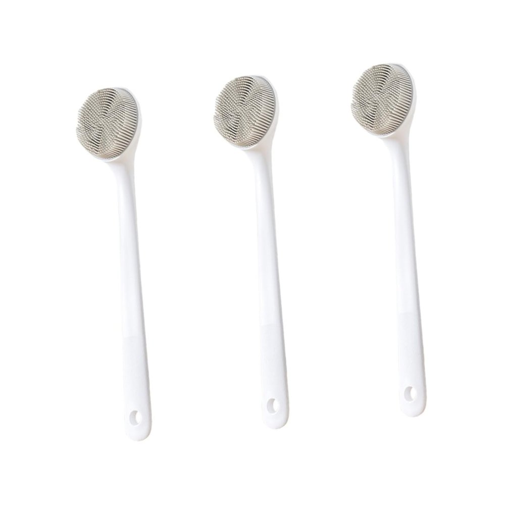 Angoily 3pcs Eco-Friendly Massage Brush for Adults Bath Back Scrubber Long Handle Exfoliating Body Scrubber for Men Women