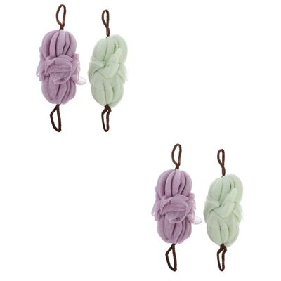 Angoily 4pcs Bath Shower Sponges Soft Mesh Back Scrubber for Exfoliating Convenient Hanging Design for for Daily Use Shower Bath