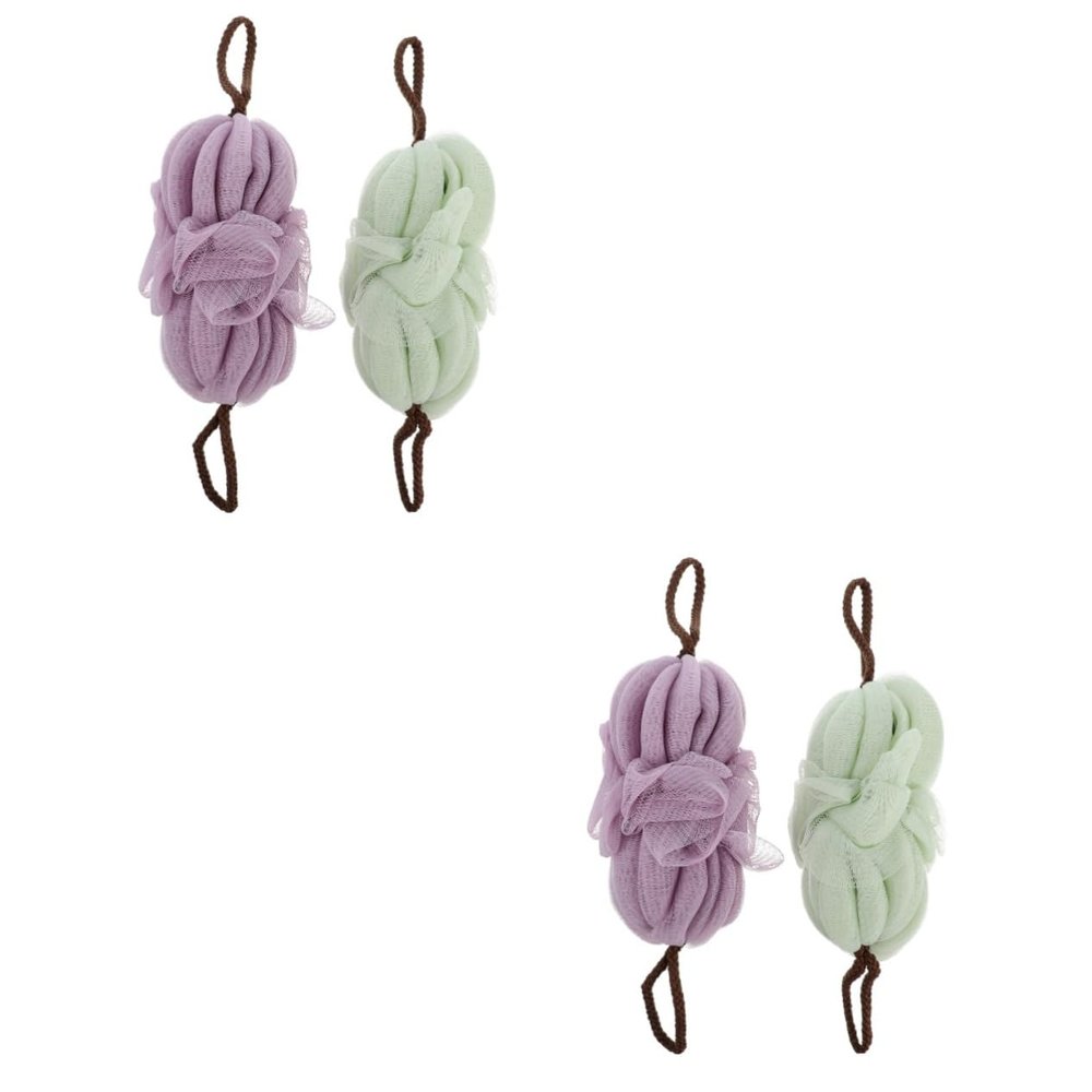 Angoily 4pcs Bath Shower Sponges Soft Mesh Back Scrubber for Exfoliating Convenient Hanging Design for for Daily Use Shower Bath