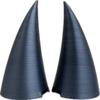 2x Demon horns for Headset/Cosplay - Made In USA - 20 Colors (Dual Black/Silver) view 3