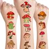 12 Sheets Mushroom Temporary Tattoos, Mushroom Birthday Party Supplies Decorations Cute Fake Tattoos Stickers Mushroom Party Favors Goodie Bag Fillers Party Games Gifts School Classroom Rewards view 1