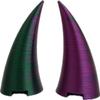 2x Demon horns for Headset/Cosplay - Made In USA - 20 Colors (Dual Green/Purple) view 2