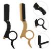 Angoily 2pcs Manual Razor for Men Classic Shaving Tool for Barbers Safe for Beard and Eyebrow Grooming Includes Gold and Black Razors Included view 4