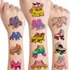 12 Sheets Roller Skate Temporary Tattoos, 80s 90s Roller Skating Birthday Party Supplies Decorations Roller Skating Party Favors Goodie Bag Fillers Party Game Gifts School Classroom Rewards view 1