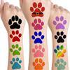 12 Sheets Dog Paw Temporary Tattoos, Paw Print Birthday Party Supplies Decorations Cute Face Body Art Fake Tattoo Stickers Paw Print Party Favors Goodie Bag Fillers School Classroom Reward Gifts view 1