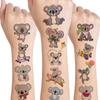 12 Sheet Koala Temporary Tattoos Stickers, Koala Birthday Party Supplies Decorations Cute Small Animal Fake Tattoos Stickers Koala Party Favors Goodie Bag Fillers School Classroom Reward Gifts view 1