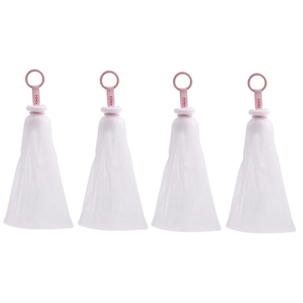 Angoily 2sets Natural Skin Care Bubble Net Soap Foaming Bag Cleansing Foaming Maker Nets for Handmade Soaps 2pcs*2