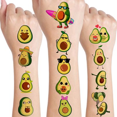 12 Sheets Avocado Temporary Tattoos Stickers Avocado Birthday Party Supplies Decorations Cute Fruit Face Fake Tattoos Party Favors Goodie Bag Fillers Party Gifts Games School Classroom Rewards