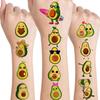 12 Sheets Avocado Temporary Tattoos Stickers Avocado Birthday Party Supplies Decorations Cute Fruit Face Fake Tattoos Party Favors Goodie Bag Fillers Party Gifts Games School Classroom Rewards view 1