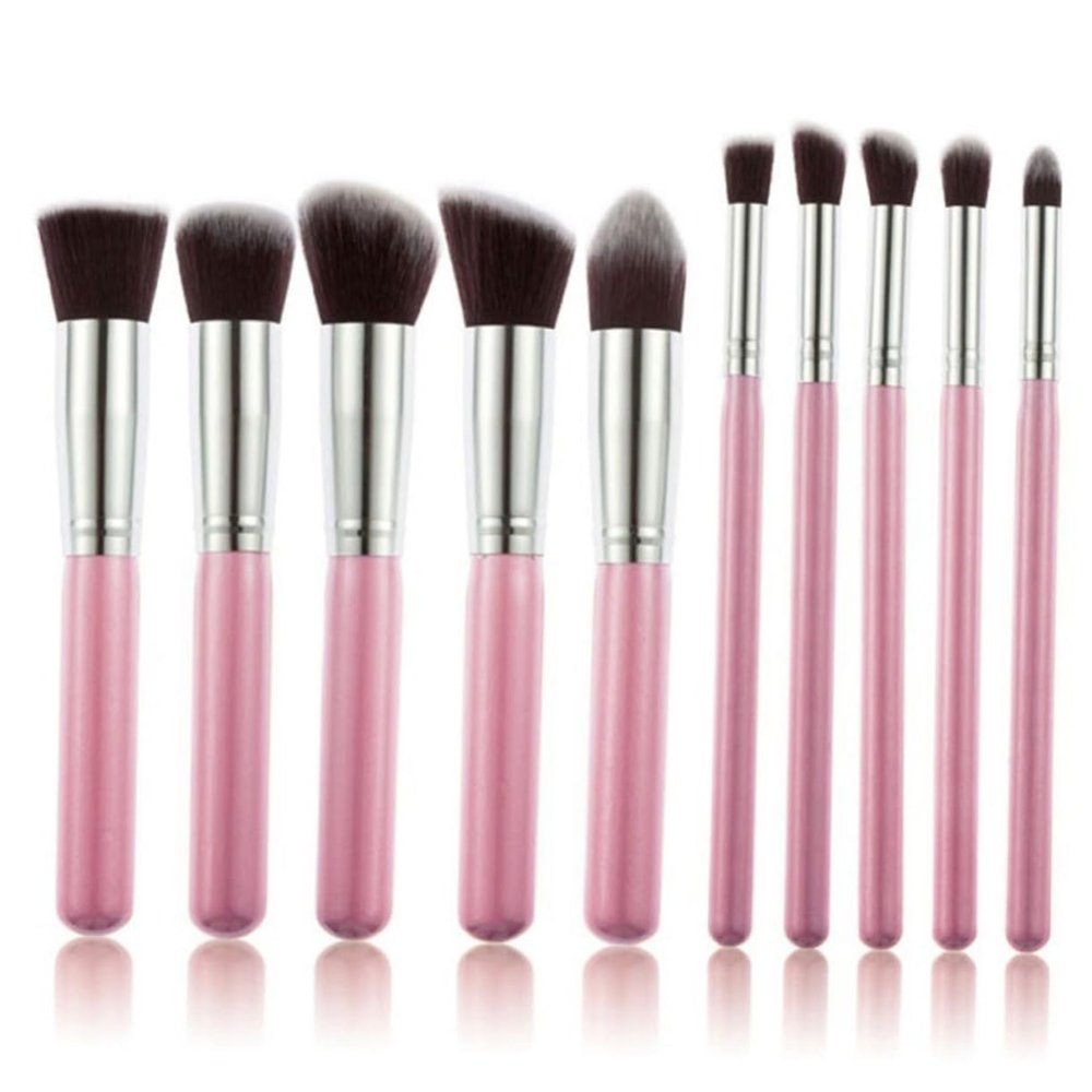 Housoutil 10pcs Makeup Brush Set for Daily Use Synthetic Hair Tools for Foundation Eyeshadow Blending Essential Cosmetic Collection for Professionals and Users