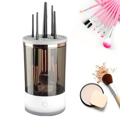 Generic Makeup brusn cleaner mini USB makeup brushcleaner machine makeup brush, suitable for various sizes of makeup brush beauty toolsGift for Women Wife Friends, White + Gray