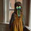 SUPCLIPS Mardi Gras Hair Bow Clips Long Tail Boutique Cheer Bow Hairpins Circus Carnival Hair Accessories for Kids Girls Women view 2