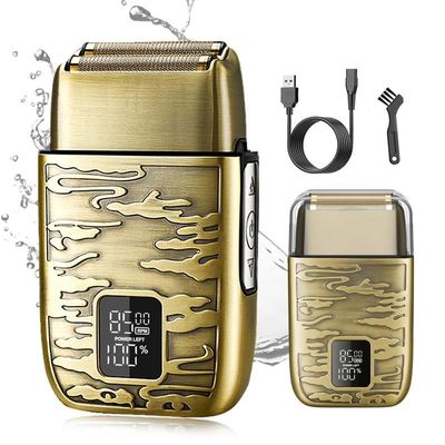 EKHOU Men's Shaver, All Metal Digital Display Men's Electric Shaver Full Body Washing Household Electric Razor Hair Salon Bald Hair Clipper