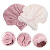 Housoutil 2pcs Microfiber Hair Drying Cap Fast Absorbent Coral Fleece Shower Caps White for Quick Drying and Comfort After Bathing for Daily Use and Travel view 2
