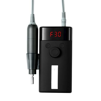CARUTU Rechargeable 30000RPM Nail File, Electric Nail Drill, Portable File Machine with LED Power Display & Handle Lighting Assist, for Salon Use or Home DIY (Color : Black)