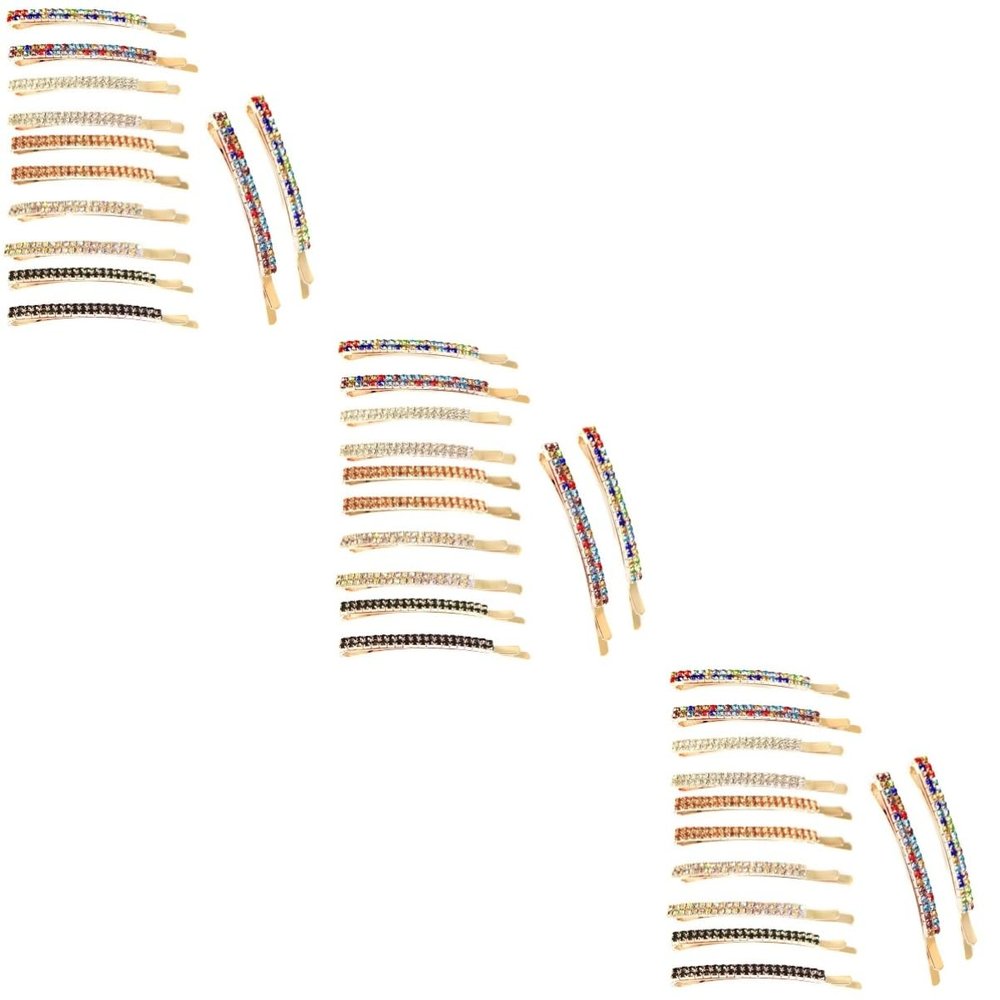 Housoutil 30pcs Assorted Color Crystal Rhinestone Hair Clips for Women Elegant Hair Accessories for Girls Hairpins for Various Styles for Daily Wear and Special Occasions