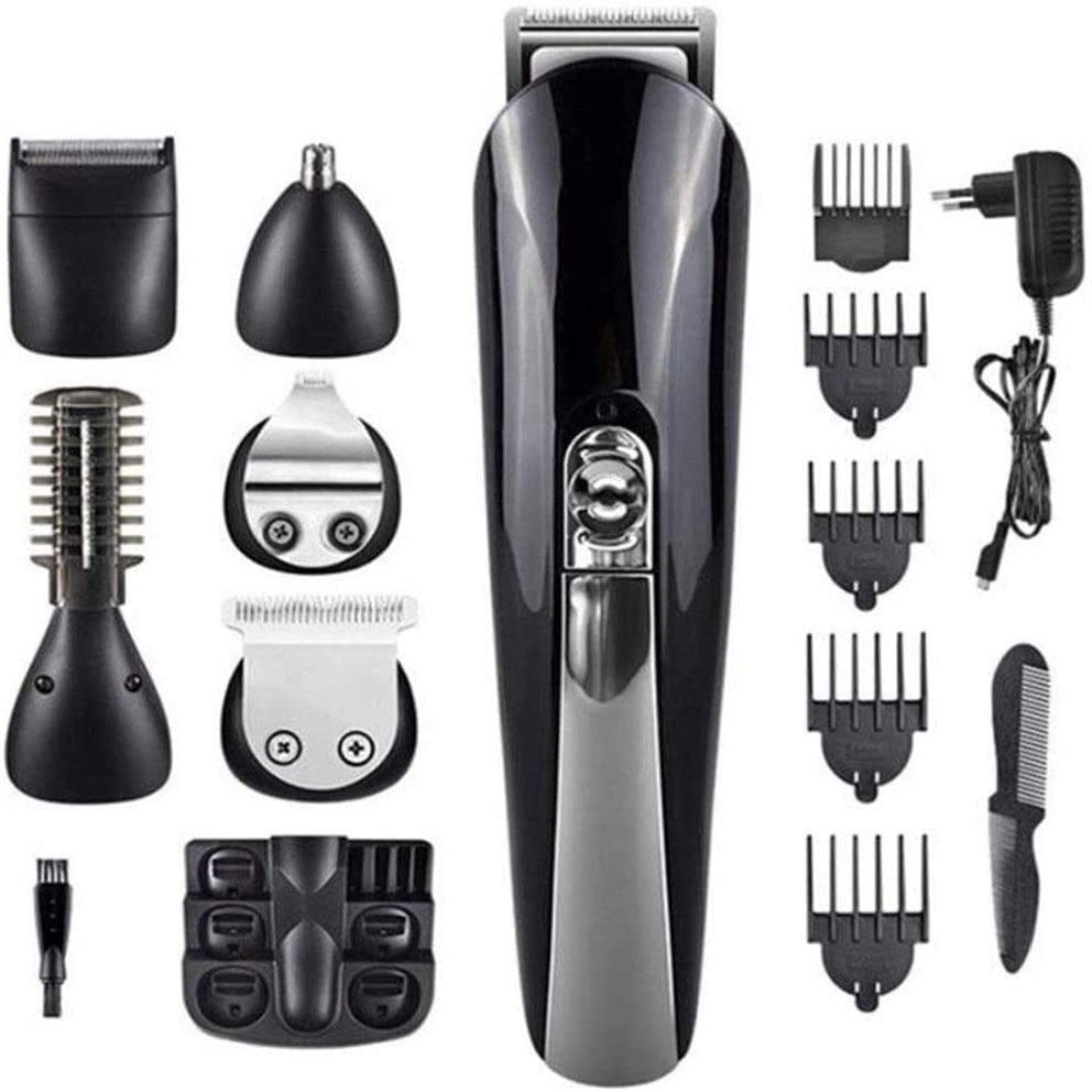 Hair Clippers for Men, Self-Service Hair Clippers Detail Trimmer Electric Haircut Kit for Quick Cut for Men and Family Use Charging Clipper Six Replacement Blades