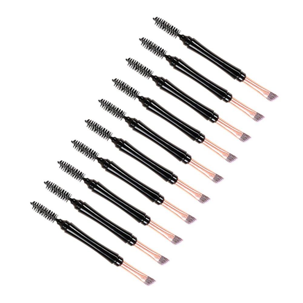 VINTORKY 10pcs Dual Tip Eyebrow Brush Portable Eye Makeup Tools Multi-functional Bristles for Women Makeup Artists for Eyelash Brow Application