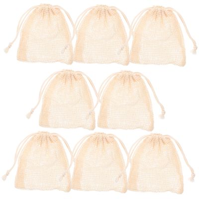 BUTIFULSIC 8pcs Bar Soap Saver Bag Cotton Mesh Soap Net Pouches for Face Wash Makeup Removal Random Color