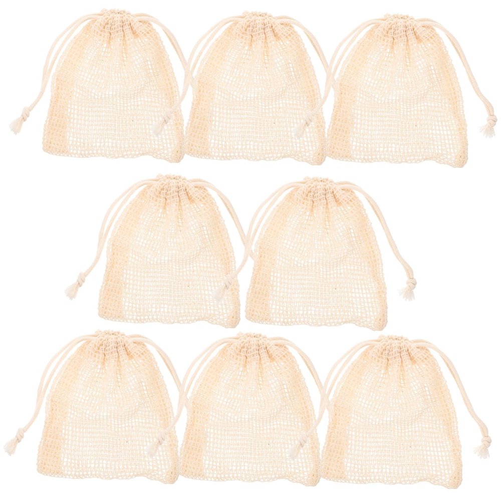 BUTIFULSIC 8pcs Bar Soap Saver Bag Cotton Mesh Soap Net Pouches for Face Wash Makeup Removal Random Color