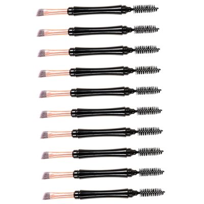 WOFASHPURET 10pcs Dual Tip Eyebrow Brushes with Cover Portable Eye Makeup Tools for Girls Soft Bristles for Eyelash Application and Brow Grooming High-grade Material for Travel