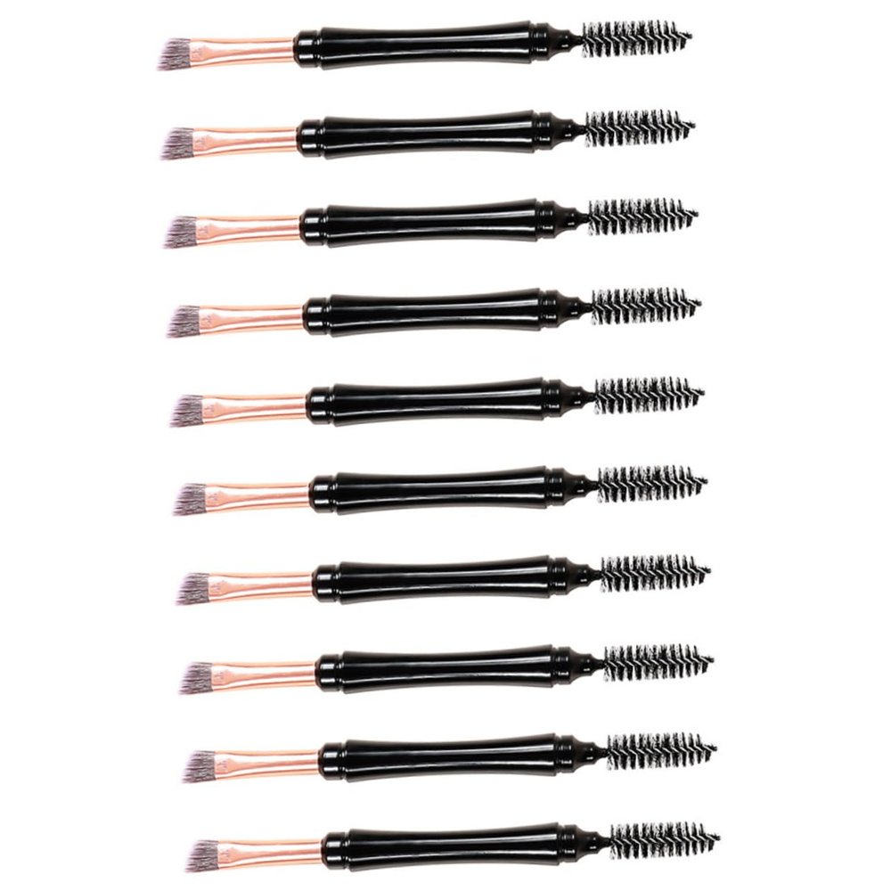 WOFASHPURET 10pcs Dual Tip Eyebrow Brushes with Cover Portable Eye Makeup Tools for Girls Soft Bristles for Eyelash Application and Brow Grooming High-grade Material for Travel