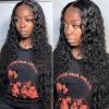 AUOCATTAIL Black Curly Wigs 13x6 HD Transparent Glueless Lace Front Wigs Simulation Human Hair 150 Density Pre Plucked Pre Cut With Baby Hair Deep Wave Wigs for Women (28 Inch) view 2